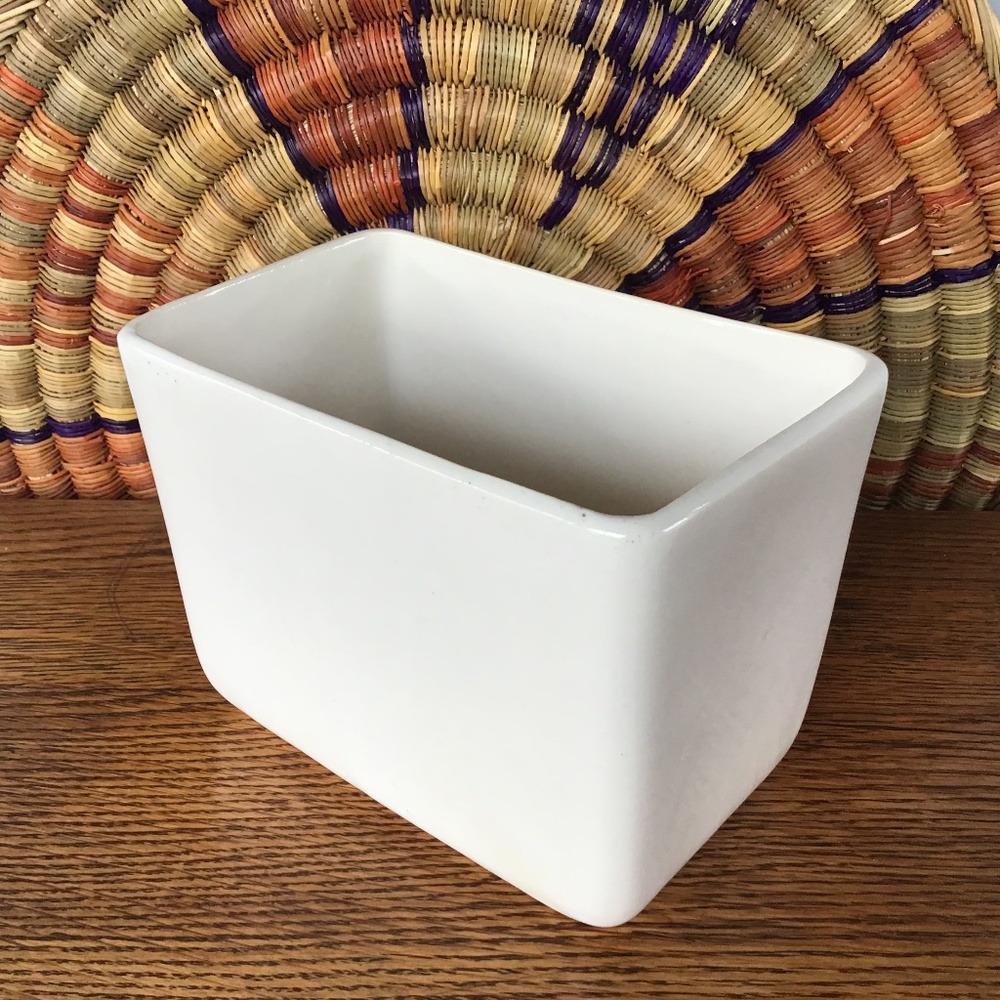 Vintage McCoy Pillow Vase Planter Cream White Rectangle Made in USA